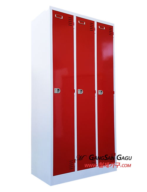 철제캐비넷 옷장(락카) 3x6 -일자3인용 / 2색