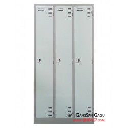 철제캐비넷 옷장(락카) 3x6 -일자3인용 / 기성색